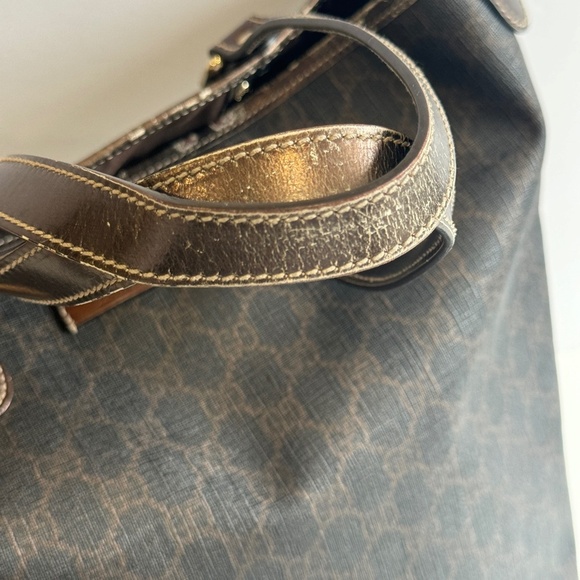 GUCCI GG Pattern Shoulder Hand Tote Bag Vintage PVC Leather Brown Italy AUTHENTI - Picture 7 of 11